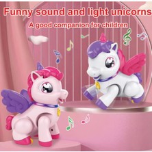 Boratila Toys Emeklemeye Yardımcı Müzikli Işıklı Unicorn Pembe