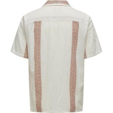 Onsavı Reg Ss Boucle Strpe Resort Shırt Pamuk Erkek T-Shirt