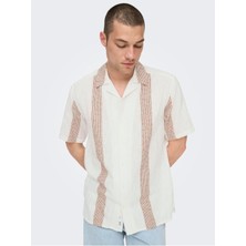 Onsavı Reg Ss Boucle Strpe Resort Shırt Pamuk Erkek T-Shirt