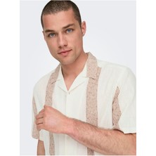 Onsavı Reg Ss Boucle Strpe Resort Shırt Pamuk Erkek T-Shirt