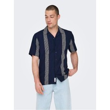 Onsavı Reg Ss Boucle Strpe Resort Shırt Pamuk Erkek T-Shirt
