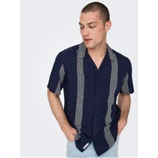 Onsavı Reg Ss Boucle Strpe Resort Shırt Pamuk Erkek T-Shirt