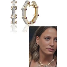 Altın Renk Kimler Geldi Kimler Geçti Leyla Küpe Vip Kararmaz Solmaz Çelik Küpe - 3160
