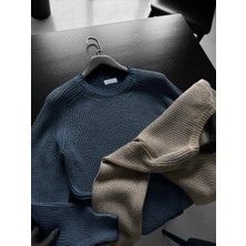 Tonrise Erkek Oversize Kumaş Triko Kazak