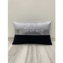 Yılmaz Home Kadife Kırlent Kılıfı Dikdörtgen Yatay Şeritli