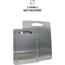 Metal Hayaller KitchenPro Paslanmaz Çelik Kesme Tahtası (Büyük Boy - 29x38 Cm)