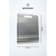 Metal Hayaller KitchenPro Paslanmaz Çelik Kesme Tahtası (Büyük Boy - 29x38 Cm)