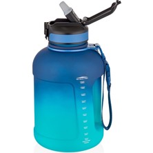 Uzspace Pipetli Motivasyon Matarası 1700 ml Mega Büyük Boy Çift Renk 2 Farklı Renk