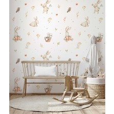 Wall Decorium Sevimli ve Küçük Tavşanlar Çocuk Odası Duvar Kağıdı