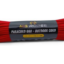 Mg Ropes Polyester Paracord Ip 4 mm Kırmızı 30 Metre