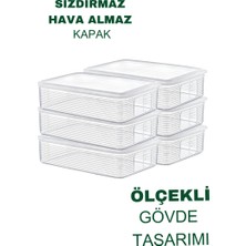 Codemfire 6 Parça 3 Adet 2300ML Saklama Kabı Sızdırmaz, Mikrodalga, Derin Dondurucu, Buzluk, Erzak, Piknik