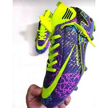Laliga Air Laliga Çoraplı Mor Sarı Renk Krampon