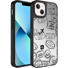 ZORE Apple iPhone 13 Kılıf Aynalı Desenli Kamera Korumalı Parlak Mirror Kapak - Seyahat