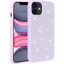 ZORE Apple iPhone 12 Kılıf Parlak Taşlı Tasarım Ston Kapak - Lila