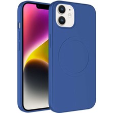 ZORE Apple iPhone 11 Kılıf Magsafe Wireless Şarj Özellikli Pastel Renk Silikon Plas Kapak-Mavi