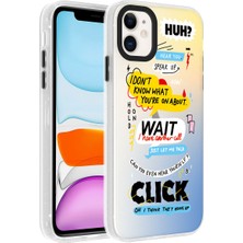 Nova Global Apple iPhone 11 Kılıf Desenli Dragon Sert Kapak - Kelimeler