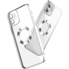 ZORE iPhone 11 Uyumlu Kamera Korumalı Logo Gösteren Omega Kapak-Rose Gold
