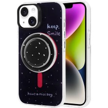 ZORE Apple iPhone 14 Kılıf Magsafe Şarj Özellikli Tak - Çıkar Pop Soketli Tiktok Kapak - Pembe Koyu