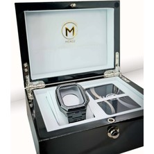 Mengi Luxury Siyah Çelik Kordon ve Kasa 44 mm / 45 mm