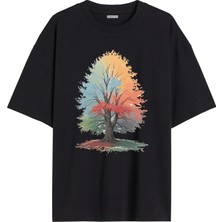 Outdoor One Karısık Tshirt Tasarımı Ön Baskılı T-Shirt Bisiklet Yaka Siyah Unisex Tişört KARISIK09