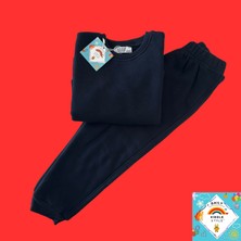 Basic 3 Iplik Şardonlu Unisex Koyu Lacivert Bebek Eşofman Takımı