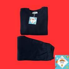 Basic 3 Iplik Şardonlu Unisex Koyu Lacivert Bebek Eşofman Takımı