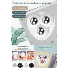 Hanedanev 4 Adet Üçgen Tekerlek Kendinden Yapışkanlı Mini Döner Tekerlekler Üç Bilyeli Eşya Kaydırma Aparatı