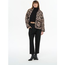 Safe Tasarım Leopar Kapitone Ceket