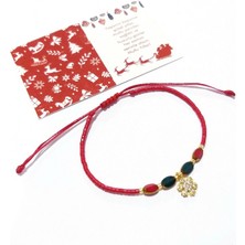 Funny Takı Zirkon Taşlı Kartanesi Çek Cam ve Miyuki Boncuklu Yılbaşı Bileklik