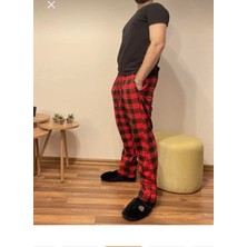 Kırmızı Ekose Eşofman Altı