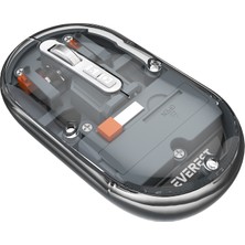 Everest SM-BT29 Glassy USB Gri Transparan 2in1 Bluetooth ve 2.4ghz Kablosuz Mouse