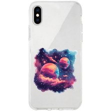 Zeyno Apple Iphone Xs Max Uyumlu Renkli Gezegenler  Desenli Silikon Kılıf