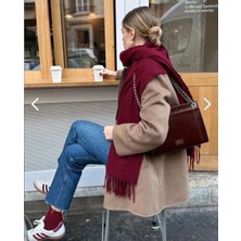 Ceeldu Ithal Puffy Yumuşak Dokulu Bej Atkı Şal Omuz Şalı