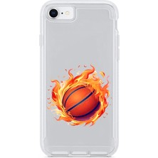 Zeyno Apple Iphone Se 2022 Uyumlu Alevli Basketbol  Desenli Silikon Kılıf