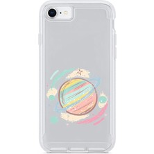 Zeyno Apple Iphone 8 Uyumlu Renkli Gezegen  Desenli Silikon Kılıf
