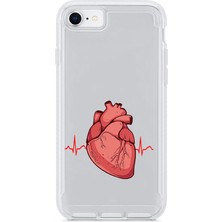 Zeyno Apple Iphone Se 2022 Uyumlu Kalp Ritmi  Desenli Silikon Kılıf