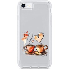 Zeyno Apple Iphone Se 2022 Uyumlu Kahve Aşkı  Desenli Silikon Kılıf