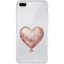 Zeyno Apple Iphone 7 Plus Uyumlu Kalp Balon  Desenli Silikon Kılıf