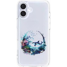 Zeyno Apple Iphone 16 Plus Uyumlu Denizaltı Dünyası  Desenli Silikon Kılıf