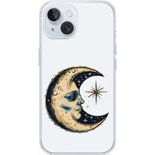Zeyno Apple Iphone 13 Uyumlu Ay ve Yıldız  Desenli Silikon Kılıf