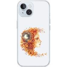 Zeyno Apple Iphone 15 Uyumlu Sonbahar Kadın  Desenli Silikon Kılıf