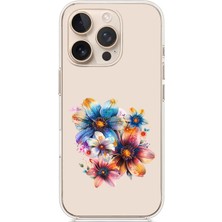 Zeyno Apple Iphone 14 Pro Max Uyumlu Çiçek Buketi  Desenli Silikon Kılıf