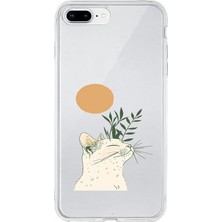 Zeyno Apple Iphone 7 Plus Uyumlu Zarif Kedi  Desenli Silikon Kılıf