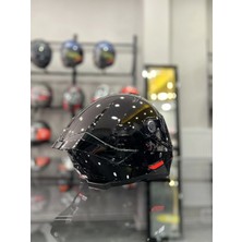 MT Helmets Thunder 4 Gloss Black Kask Şeffaf Vizörlü
