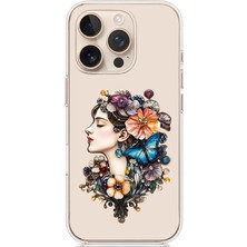 Zeyno Apple Iphone 13 Pro Max Uyumlu Çiçekli Kadın  Desenli Silikon Kılıf