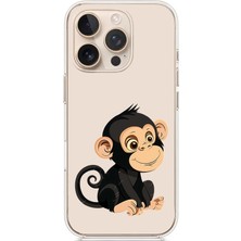 Zeyno Apple Iphone 14 Pro Max Uyumlu Tatlı Maymun  Desenli Silikon Kılıf