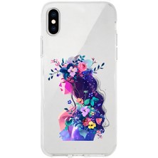 Zeyno Apple Iphone Xs Max Uyumlu Çiçekli Kadın  Desenli Silikon Kılıf