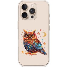 Zeyno Apple Iphone 16 Pro Max Uyumlu Yıldızlı Baykuş  Desenli Silikon Kılıf