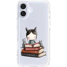 Zeyno Apple Iphone 16 Plus Uyumlu Kitap Sever Küçük Kız  Desenli Silikon Kılıf