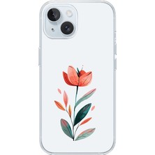 Zeyno Apple Iphone 15 Uyumlu Zarif Çiçek  Desenli Silikon Kılıf